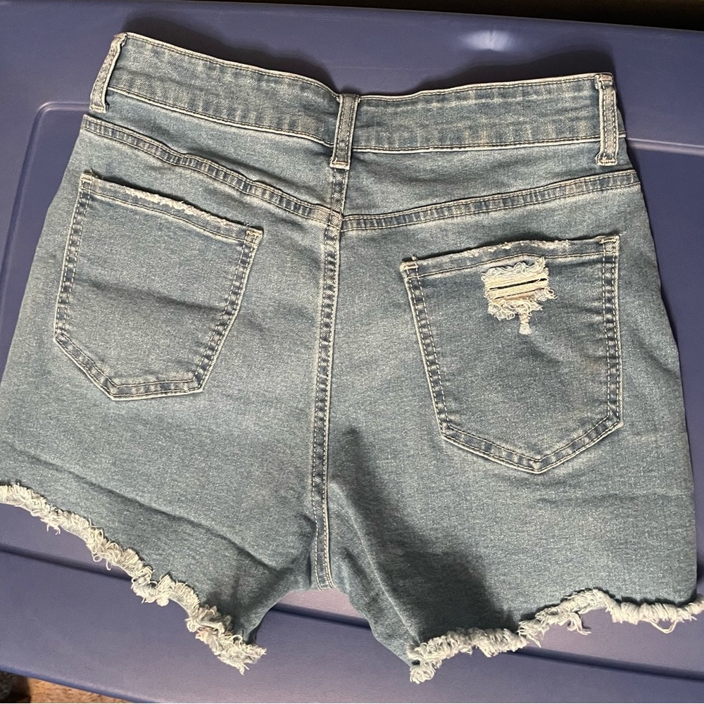Distressed Denim Women Shorts - Picture 2 of 6